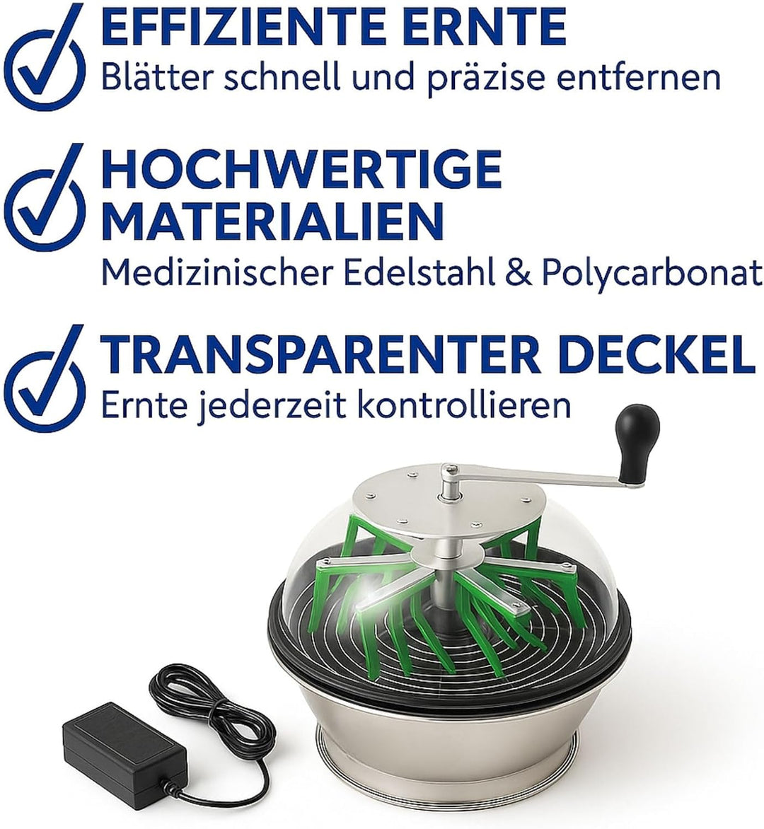 Weedness Erntemaschine Trimmer Elektrisch 50 cm aus Edelstahl - Grow Anbau Indoor Outdoor Knopsen Au