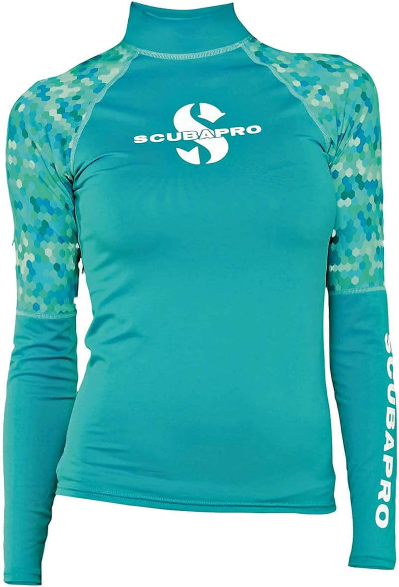 SCUBAPRO Damen UPF 50 Rash Guard, Long Sleeve, Women Rashguard XS Caribbean, XS Caribbean