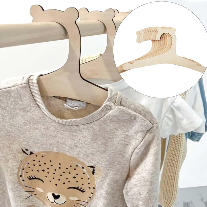 25 Stück Kinderkleiderbügel Holz, Baby Kleiderbügel Kinder, Rutschfest, Braun, Unvollendet, Kleinkin