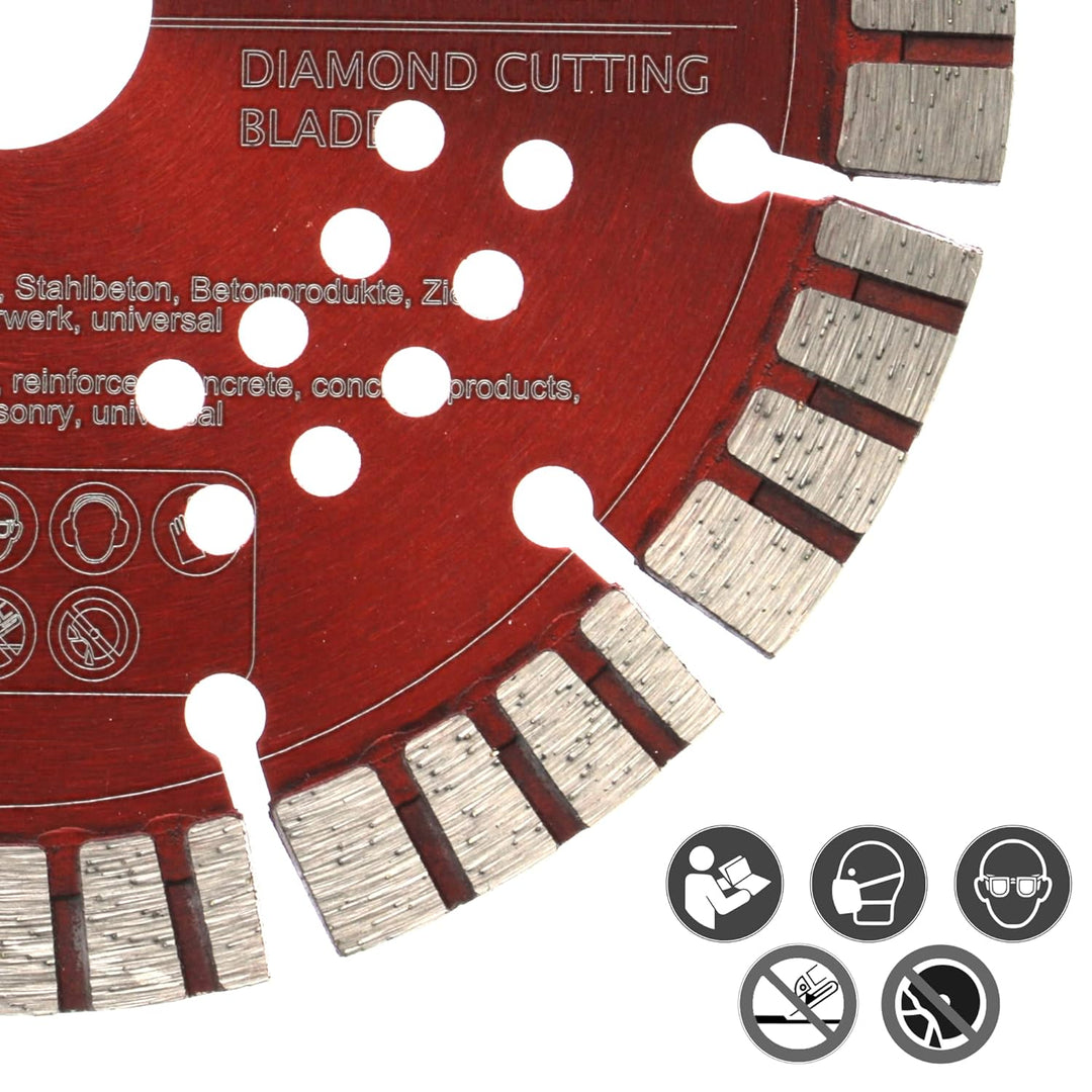 PRODIAMANT Turbo Diamant-Trennscheibe Beton 180mm x 22,23 mm Segmenthöhe 12mm 180/22,23mm, 180/22,23