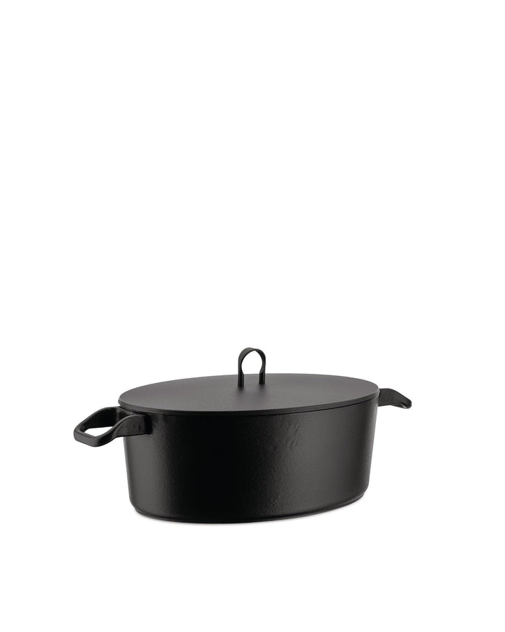 Alessi 90108 LA Cintura di Orione“ Ovale Cocotte aus emailiertem Gusseisen, Silber, 24 cm, 10 x 16 x