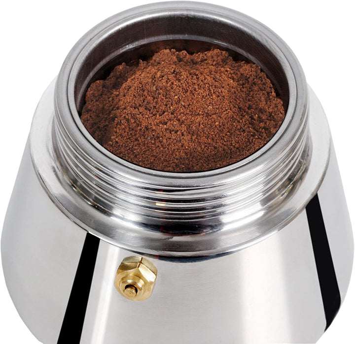 Wenco Premium Espressokocher, 4 Tassen, 500 ml, Für alle Herdarten inkl. Induktion, Mokkakanne aus E