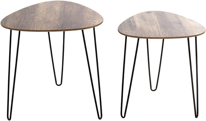 HAKU Möbel Beistelltisch 2er Set, schwarz-eiche,, Schwarz-eiche