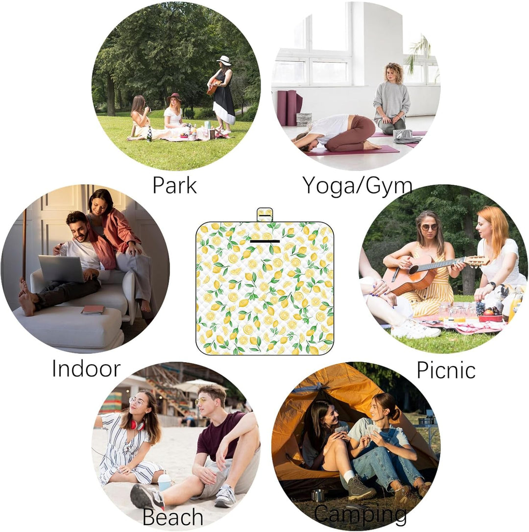 Picknickmatte 2mx2m (Zitrone) – Grosse Faltbare wasserdichte Picnic Blanket - Outdoor Krabbeldecke &