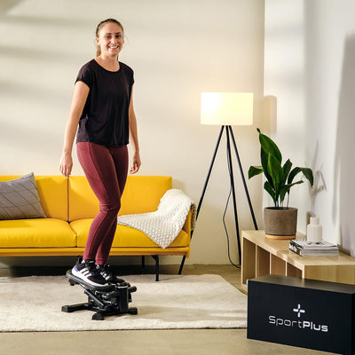 SportPlus 2-in-1 Mini-Stepper mit patentierter Umschalttechnik, Swing-Stepper und Auf-und-Ab-Stepper