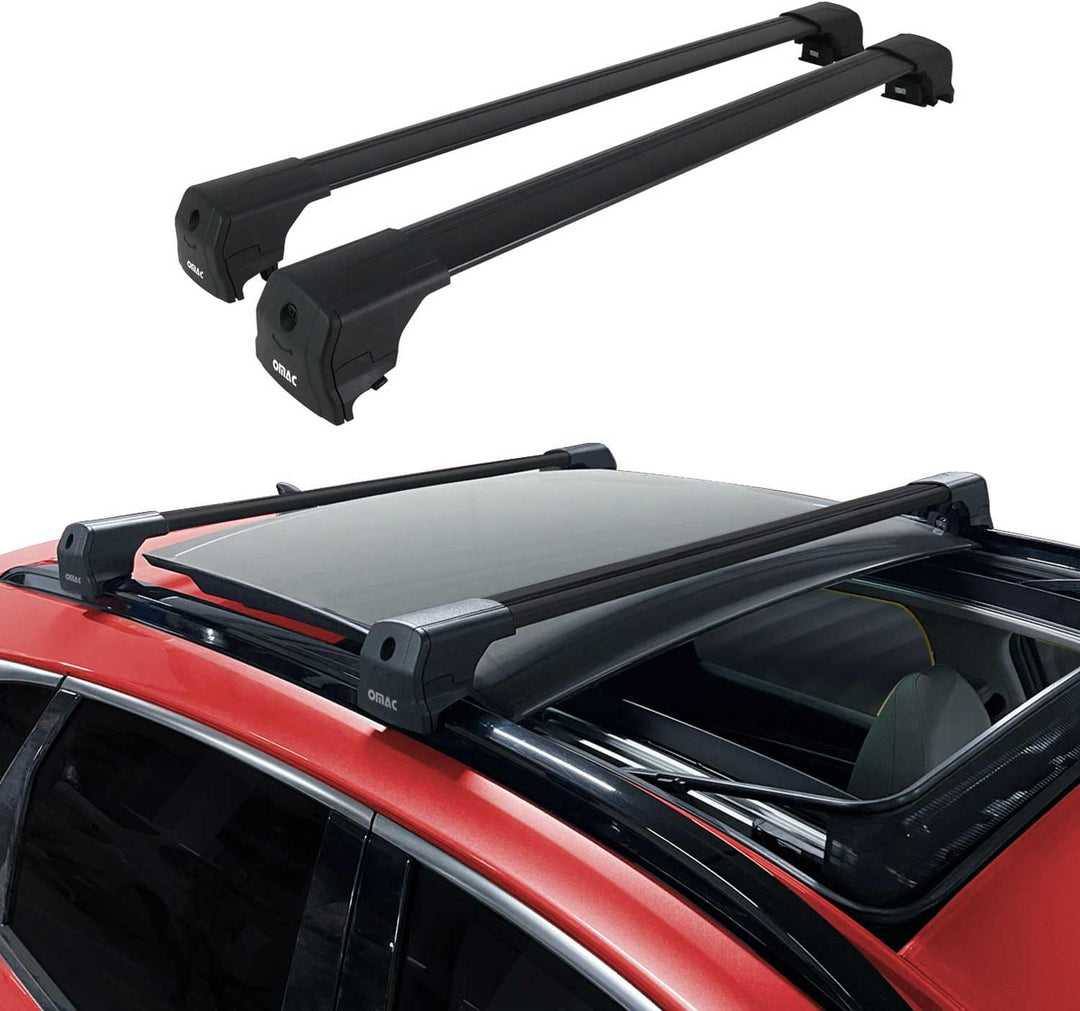 Dachträger Gepäckträger kompatibel mit Kia Sportage SL 2010-2015 Grundträger TÜV Schwarz 2X, Schwarz
