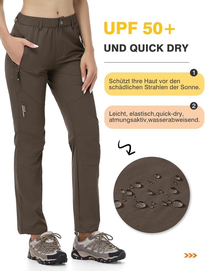 donhobo Damen Outdoor Wanderhose Quick Dry Campinghose Ultraleichter Verschleissfester UV-Schutz Atm