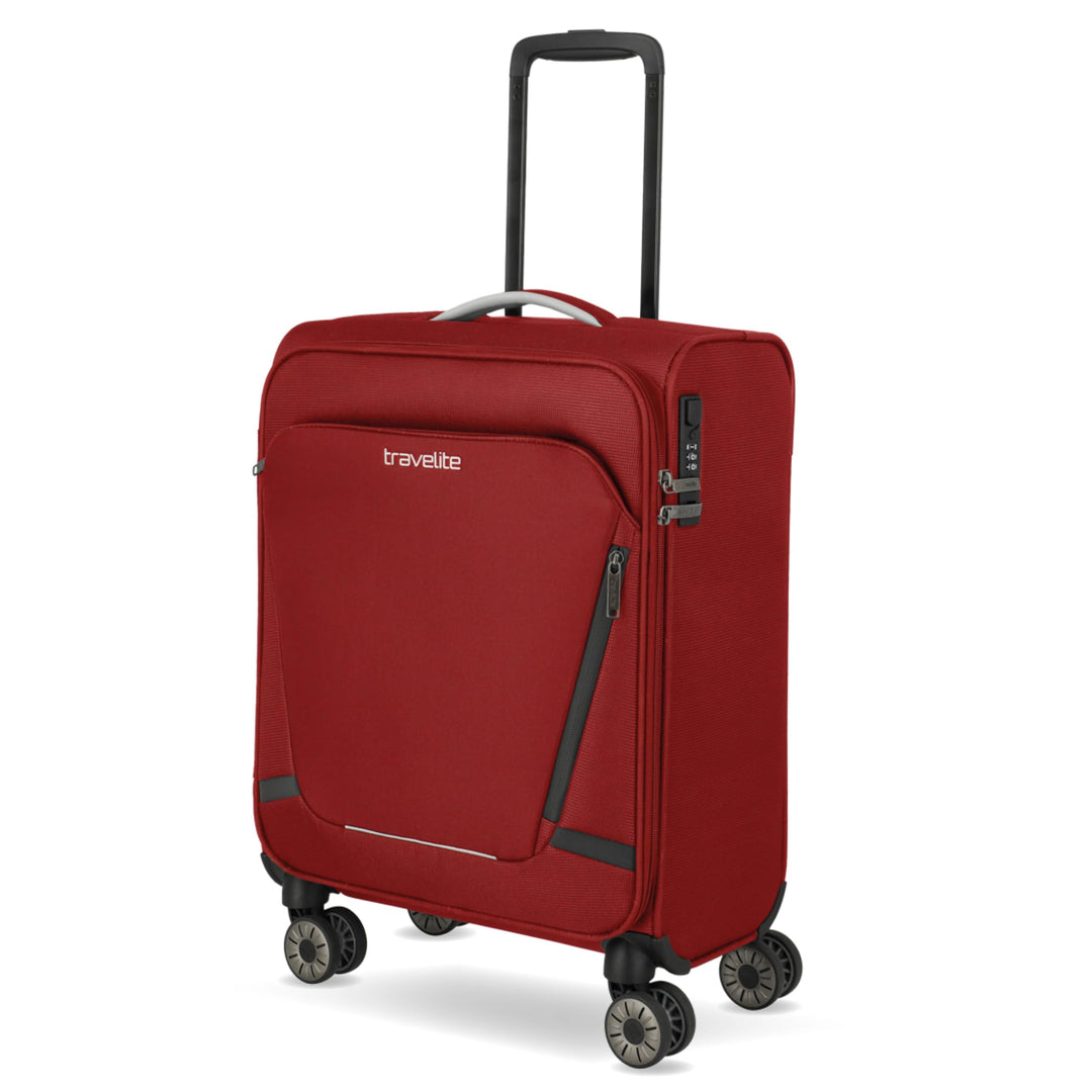 Travelite Handgepäck Koffer mit 4 Rollen für Condor + Ryanair, integriertes Zahlenschloss, Bordtroll