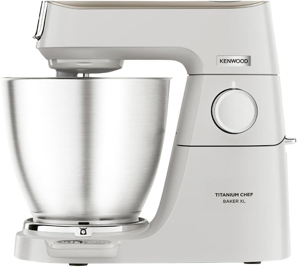 Kenwood Titanium Chef Baker XL KVL65.001WH Sbattitore con base 1200 W Argento, Bianco (Kenwood Titan
