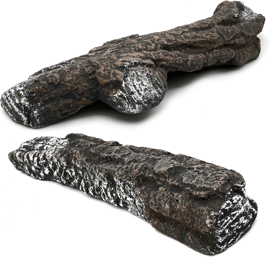 intergrill Brennholzimitat | 4 Stück Dekoholz aus Keramik | Bis zu 1100°C | Holzscheite für Gasfeuer