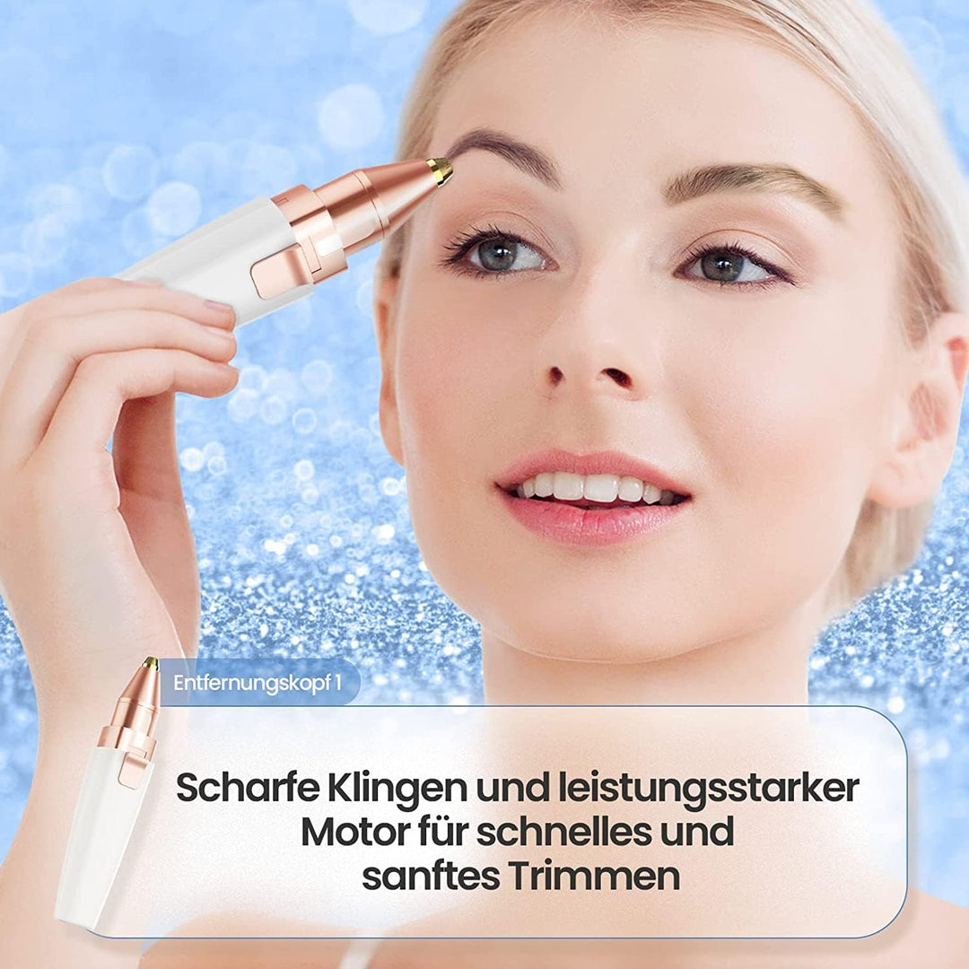 Augenbrauen Trimmer, 2 in 1 USB Augenbrauenrasierer Elektrisch und Gesichtshaarentferner für Frauen,
