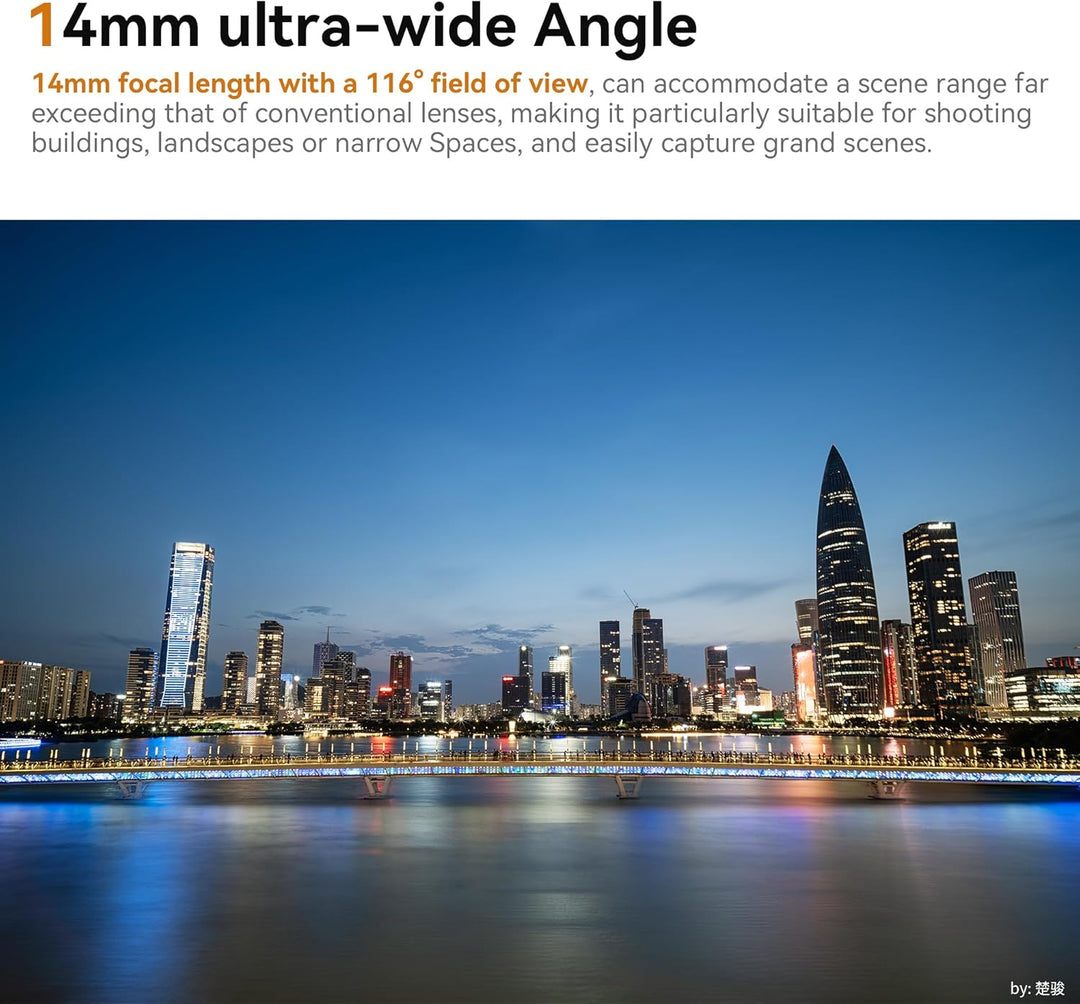 7Artisans 14 mm F2.8 Objektiv für Nikon Z-Mount Objektiv, Weitwinkelobjektiv, Vollformat, 116° Objek