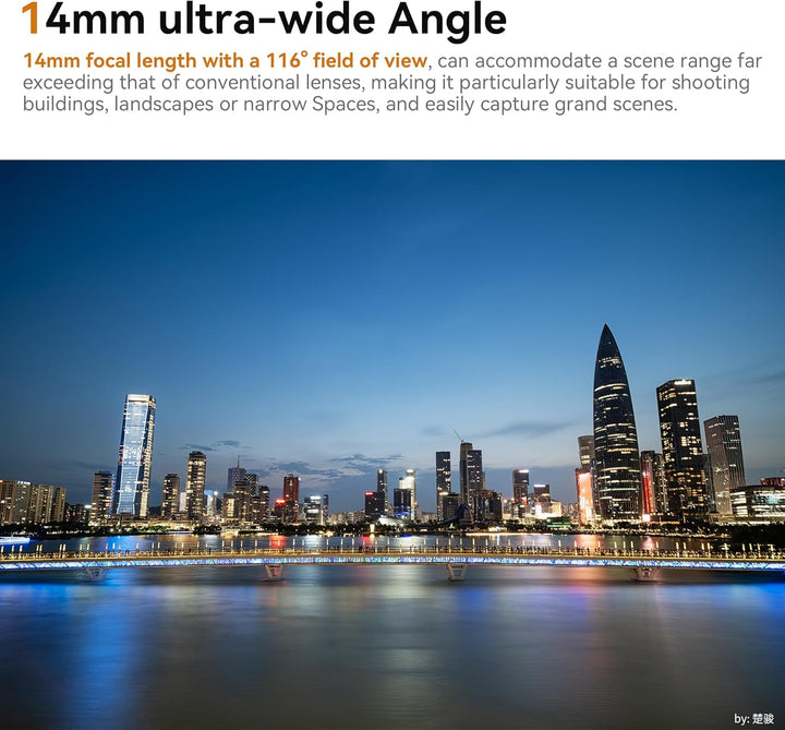 7Artisans 14 mm F2.8 Objektiv für Nikon Z-Mount Objektiv, Weitwinkelobjektiv, Vollformat, 116° Objek