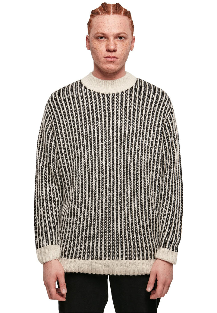 Urban Classics Herren Oversized Two Tone Sweater Sweatshirt XXL Whitesand/Black, XXL Whitesand/Black
