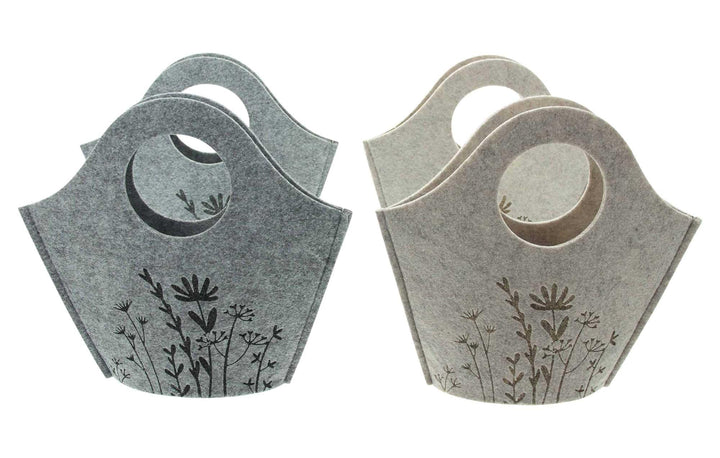 FRANK FLECHTWAREN, Filztasche Blumenwiese, 4er Set, geprägtes Motiv Masse: 24 x 5 x 23 cm
