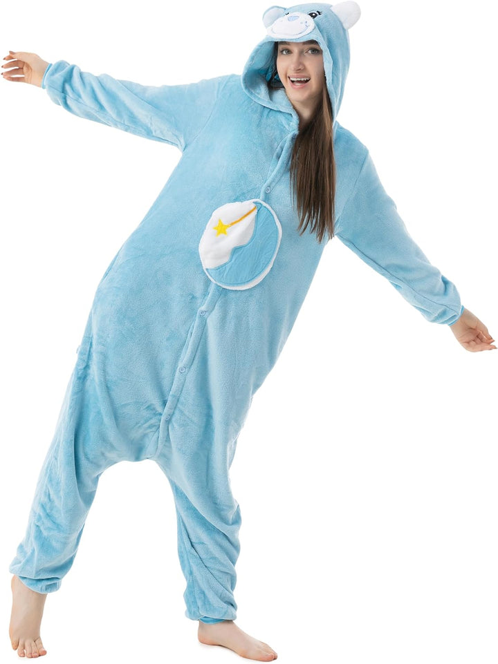 Katara 1744 - Glücksbärchi Onesie Kostüm, Schläfchen-Bärchi, Party, Karnevals-Kostüm, Verkleidung zu