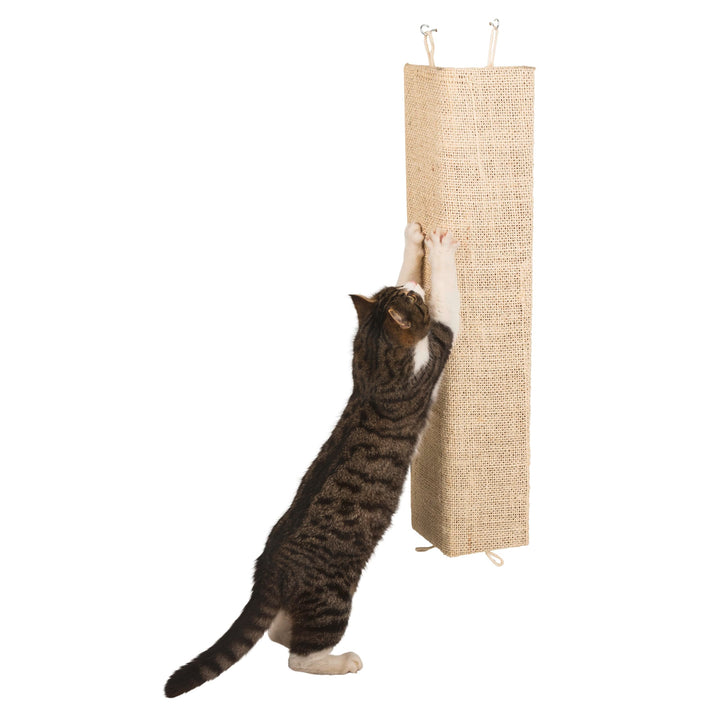 Kerbl Pet Kratzbrett Kevin, Krallenbrett, beige, 100x56cm, Holz, Sisal, Katzen, mit Fleece bezogene