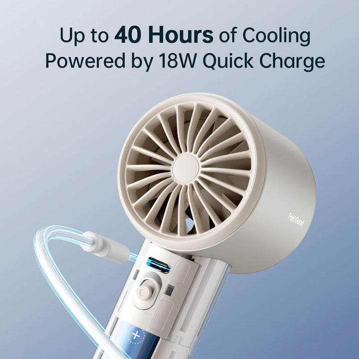 JISULIFE Tragbarer Handventilator,Turbo Mini Ventilator Einstellbare Geschwindigkeit(1-100),Wiederau