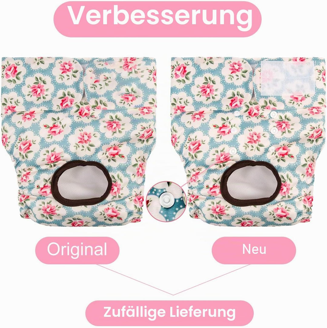 CuteBone 3 Stück Wiederverwendbare Hundewindeln, Hochsaugfähige Premium-Windeln für Hündchen, Umwelt