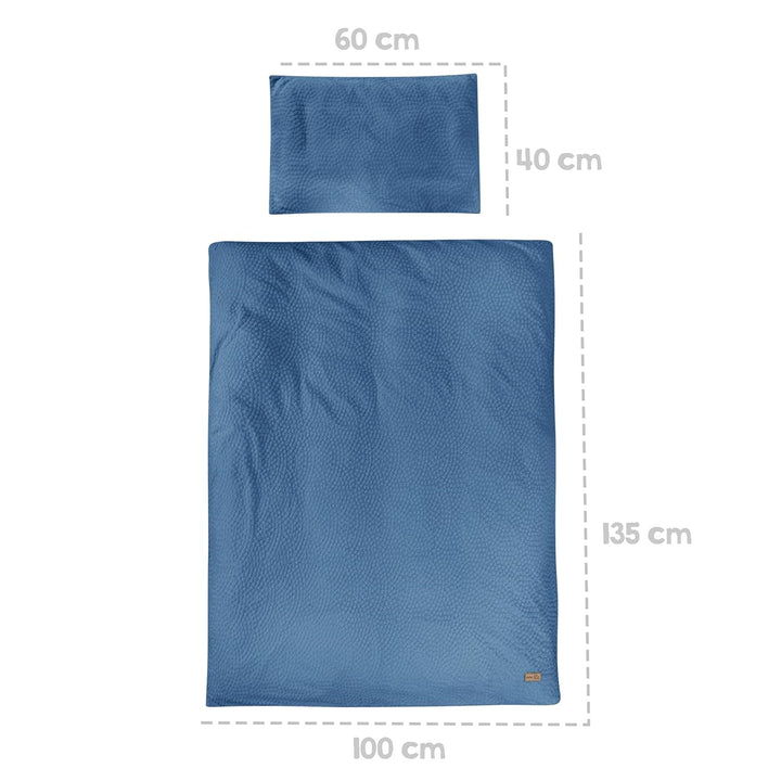 roba Kinderbettwäsche Seashells Indigo 100 x 135 cm - Bettwäsche Set 2-teilig - Bio Baumwolle - GOTS