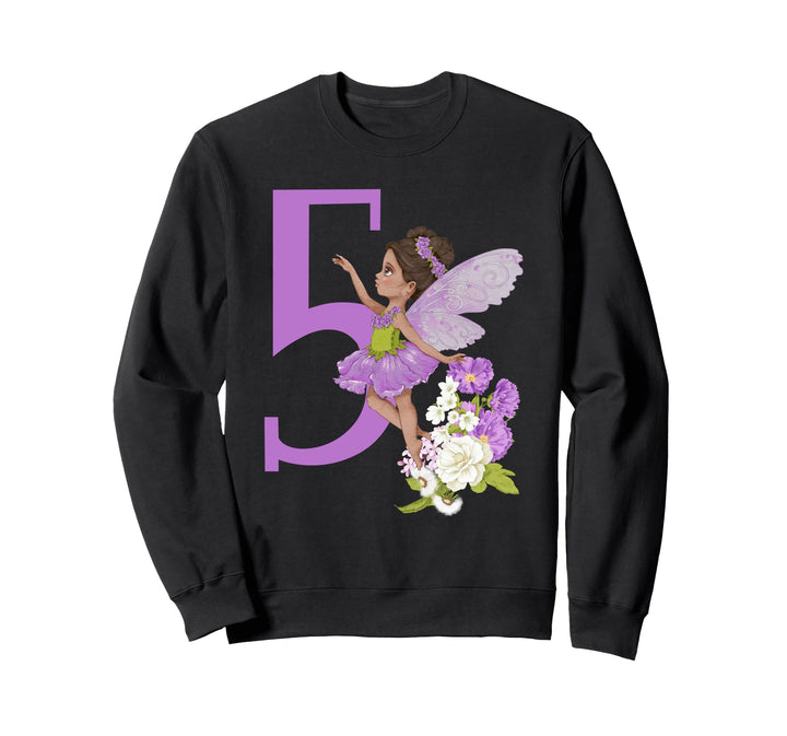 5. Geburtstag Fee Mädchen Blumenfee Feen Schwarze Fee Sweatshirt