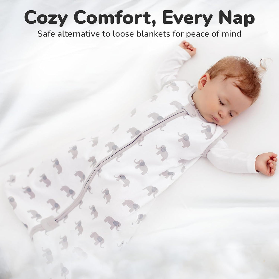 Mama Cheetah Baby Sleep Sack 2.5 TOG, Organic Cotton Baby Wearable Blanket with Two-Way Zipper, Swad