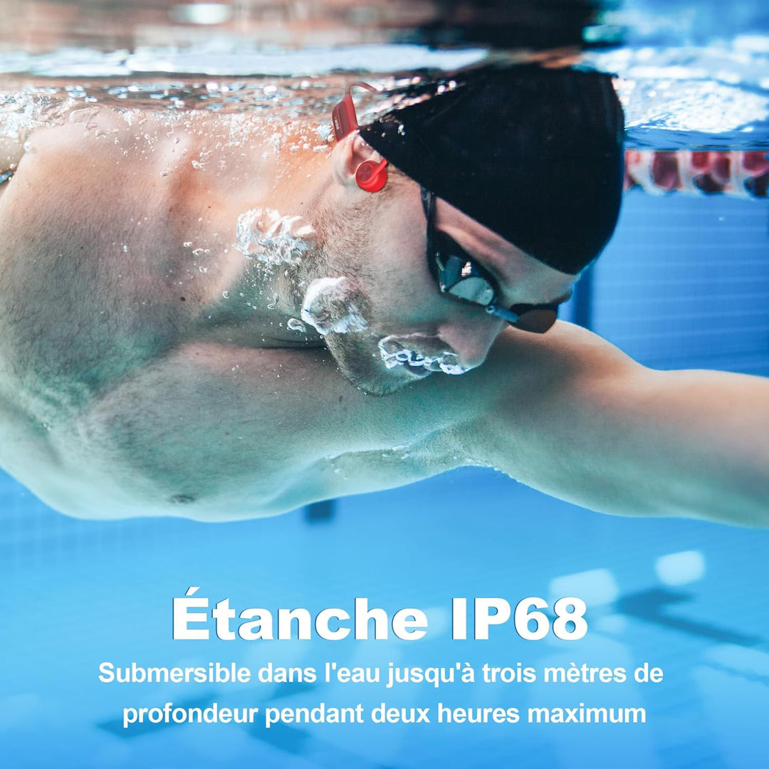 Wantek Knochenschall Kopfhörer Bluetooth 5.4,Open Ear Schwimmen Kopfhörer mit 32GB MP3 Speicher,Kabe