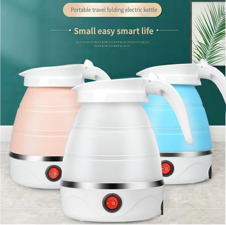 Faltbarer Wasserkocher, 600ml Wasserkessel Tragbarer Mini Reisewasserkocher, Faltbar Silikon Wasserk