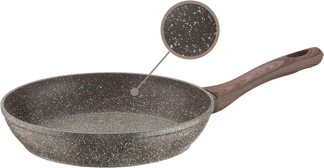 Pintinox Set mit 2 Pfannen aus Aluminium, antihaftbeschichtet, Serie Naturstein, Steinoptik, indukti