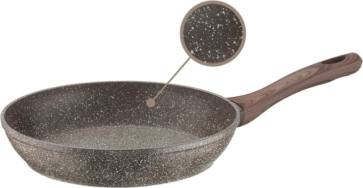 Pintinox Set mit 2 Pfannen aus Aluminium, antihaftbeschichtet, Serie Naturstein, Steinoptik, indukti