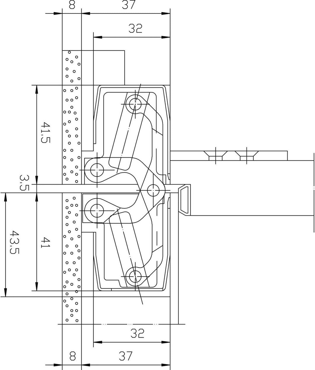 Türband TECTUS TE 540 3D A8, verdeckt f. stumpfe Türen, silberfärbig beschichtet Inhalt: 2 Stück Sta