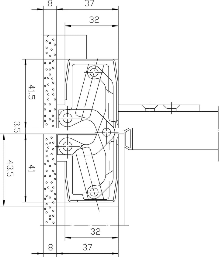 Türband TECTUS TE 540 3D A8, verdeckt f. stumpfe Türen, silberfärbig beschichtet Inhalt: 2 Stück Sta