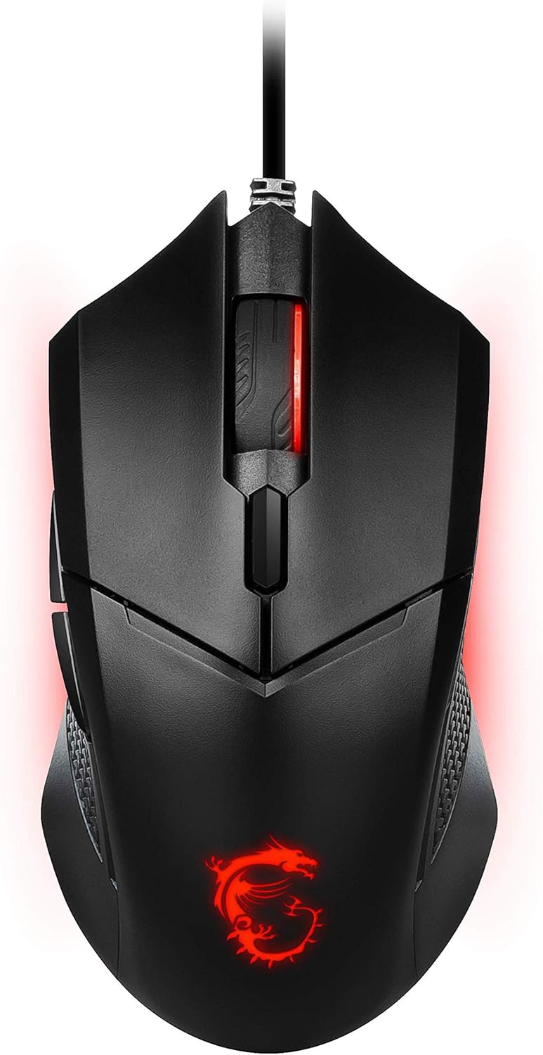 MSI Clutch GM08 Gaming Maus (kabelgebunden, PAW-3519 Sensor, 200-4200 DPI, 6 Tasten, schwarz, RGB Li