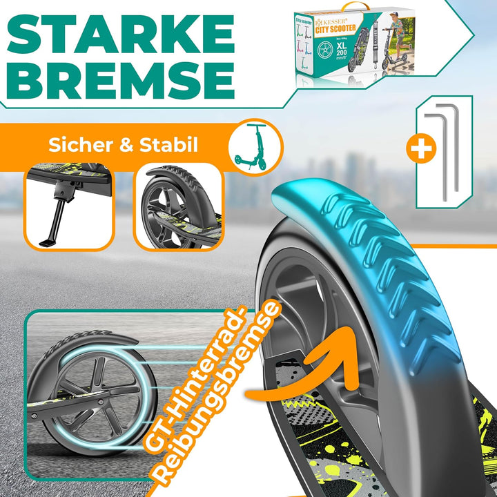KESSER® Scooter Roller Kinderroller Cityroller Tretroller Kickroller klappbar höhenverstellbar, Kick