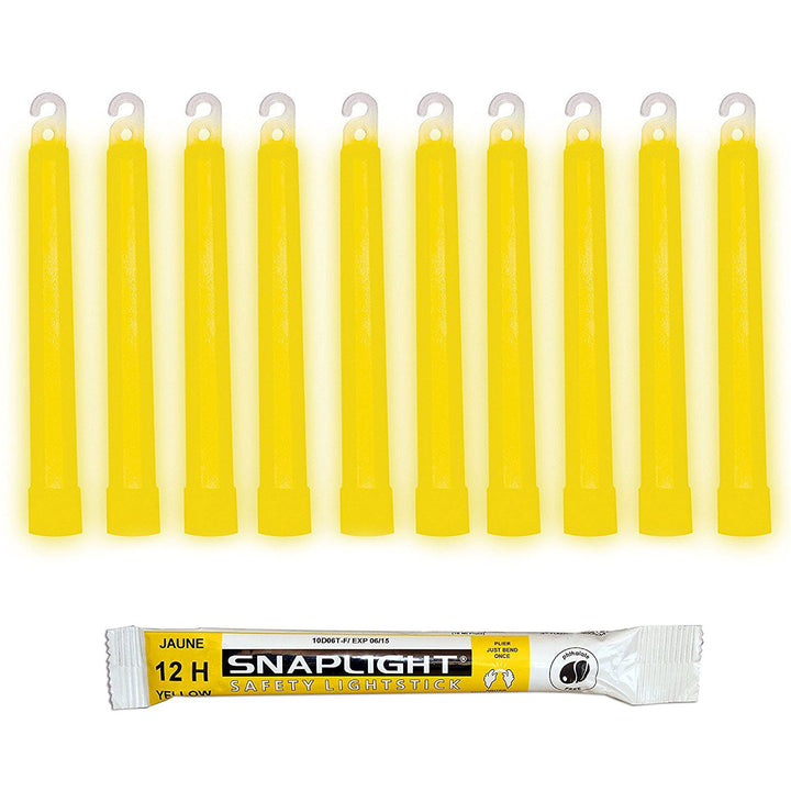 Cyalume SnapLight Knicklichter in Gelb (100-er Pack) - 15 cm Glow Sticks mit Haken am Ende - ultra h