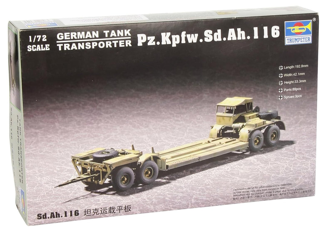 Trumpeter 9580208072494 7249 Modellbausatz Sd.Ah.116 Trailer, Verschieden