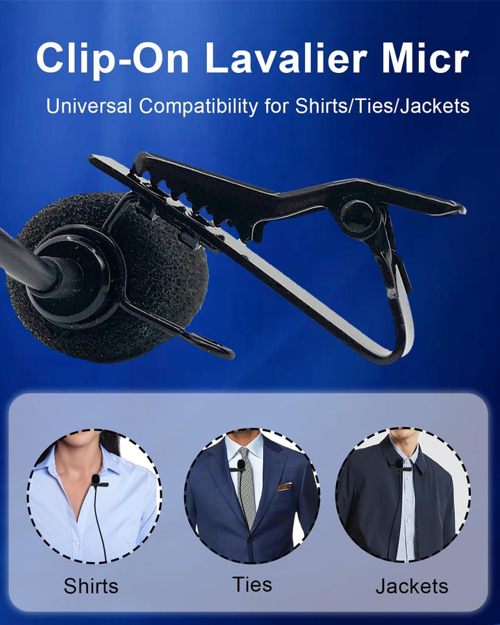 Lavalier-Ansteckmikrofon, Kondensator-Mikrofon, Kondensator, kabelgebunden, Lav-Mikrofon zum Anklemm