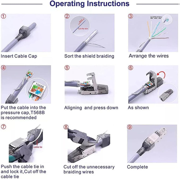 UC-Express Netzwerkstecker CAT7 RJ45-14x RJ45 Netzwerk Stecker Steckverbinder - werkzeuglos - geschi
