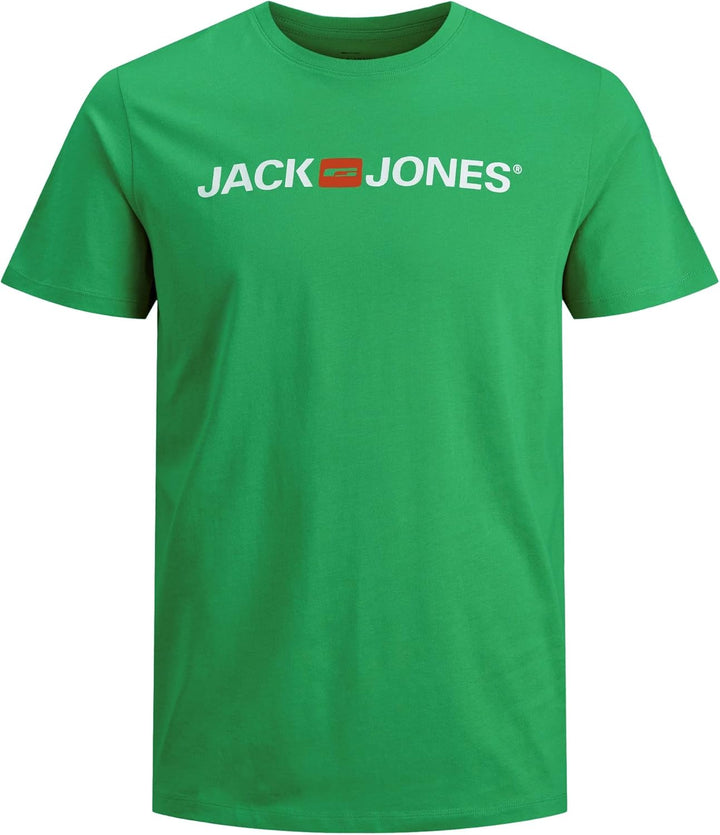 JACK & JONES Herren Jjecorp Logo Tee Ss Crew Neck T-Shirt (2er Pack) XS 3er Pack (2x Schwarz, 1x Grü