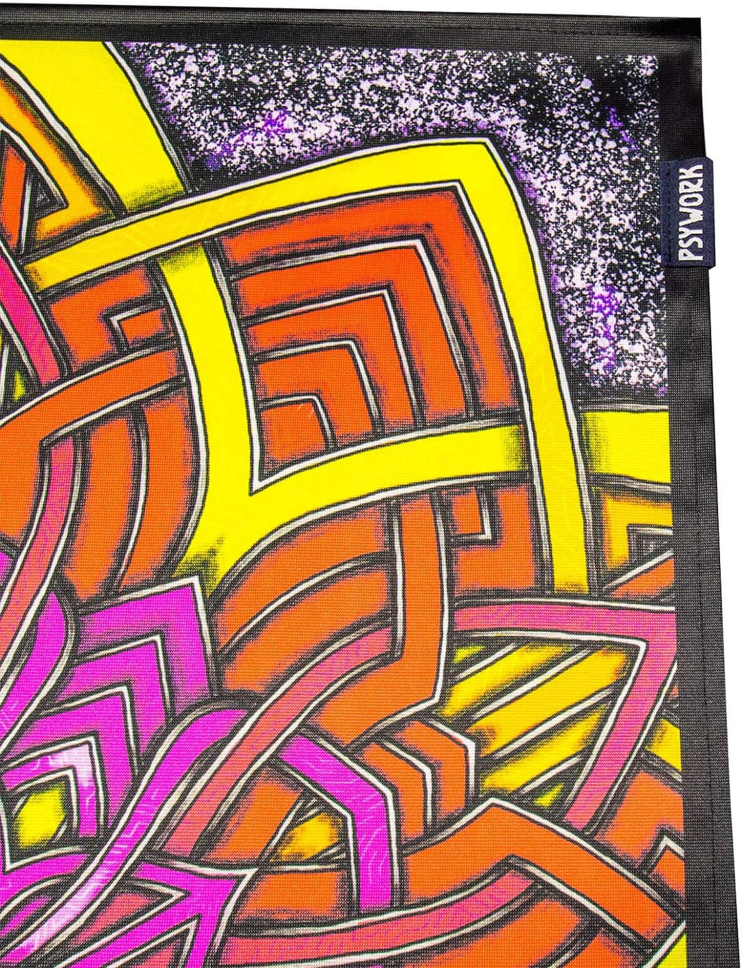 PSYWORK Schwarzlicht Stoffposter Neon | Elven Star | 0,5 x 0,7m | UV-aktiv | fluoreszierend | Wandbe