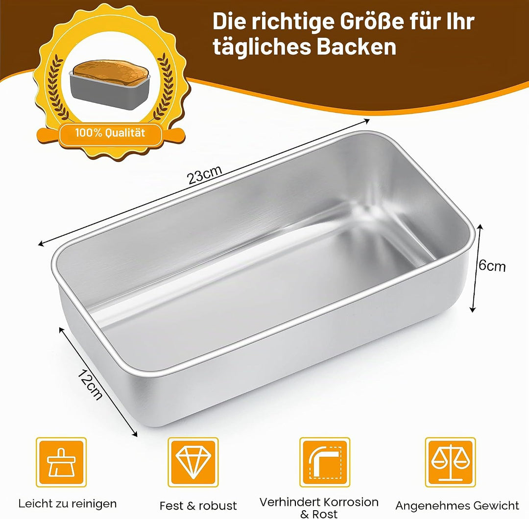 Joyfair Kastenform 4er Set, Edelstahl Brotbackform Toastbrot Backform, Brotform Königskuchenform für