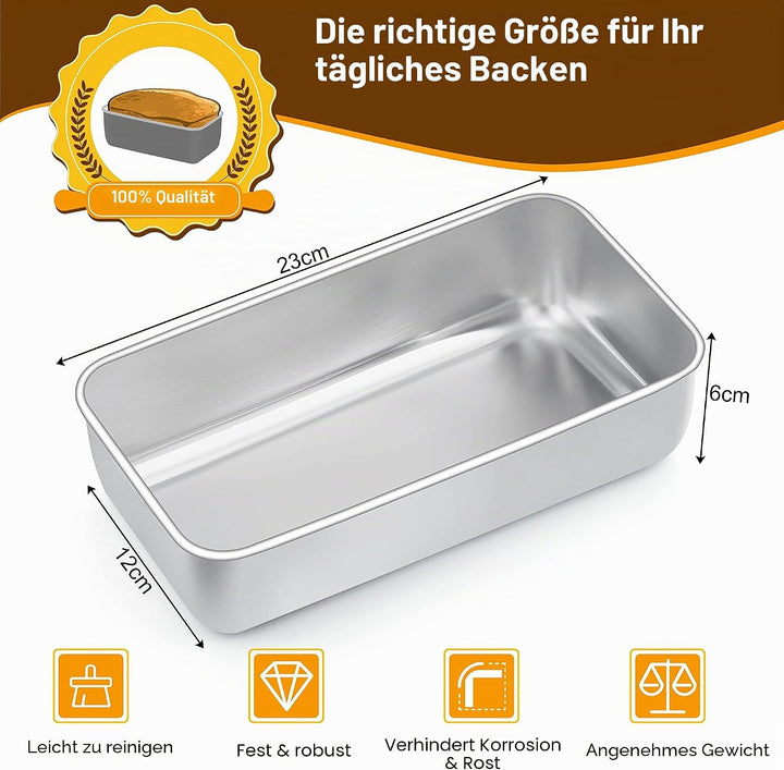Joyfair Kastenform 4er Set, Edelstahl Brotbackform Toastbrot Backform, Brotform Königskuchenform für