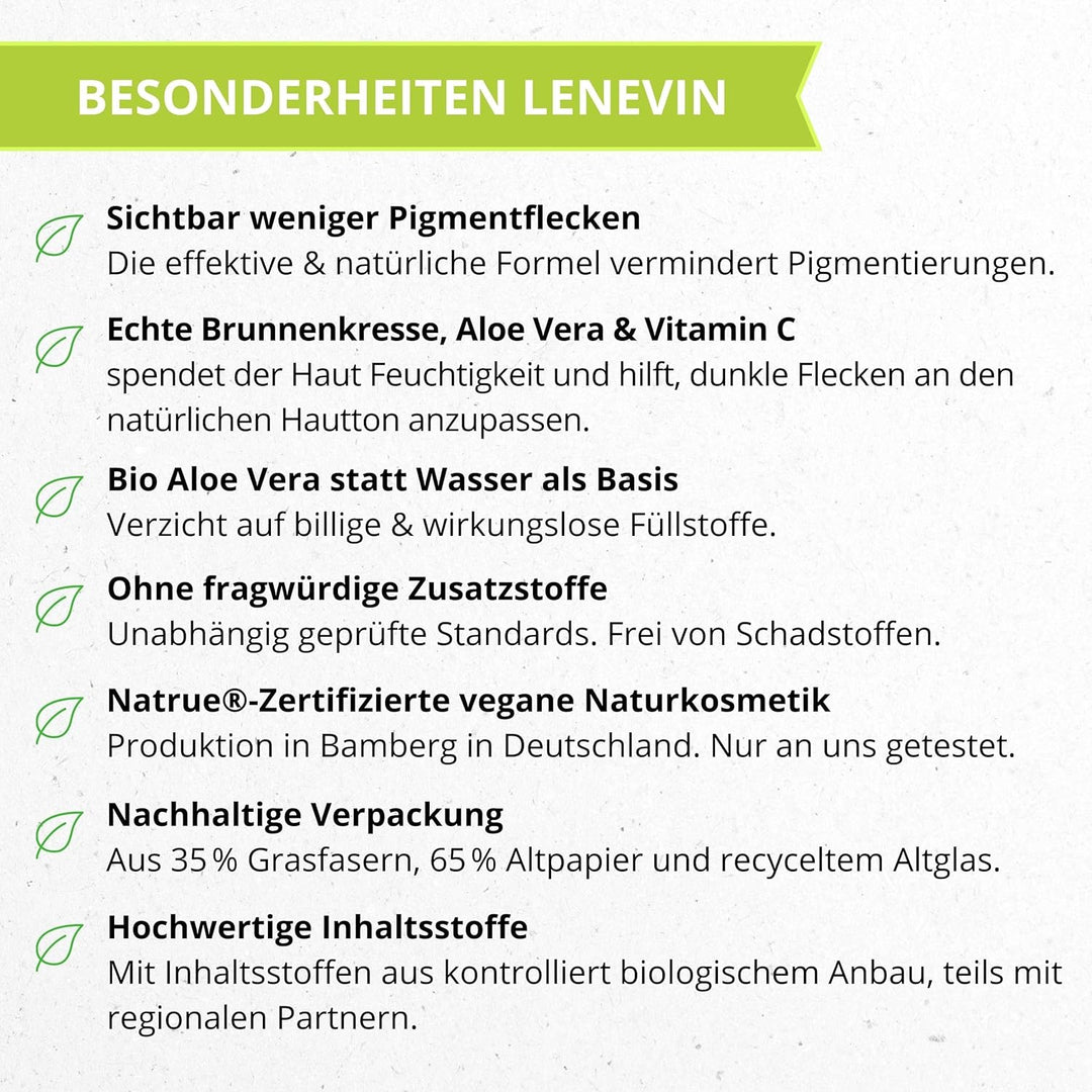 Lenevin BIO Kressesalbe Altersflecken - Naturkosmetik sensible Haut - Kressecreme gegen Pigmente - A
