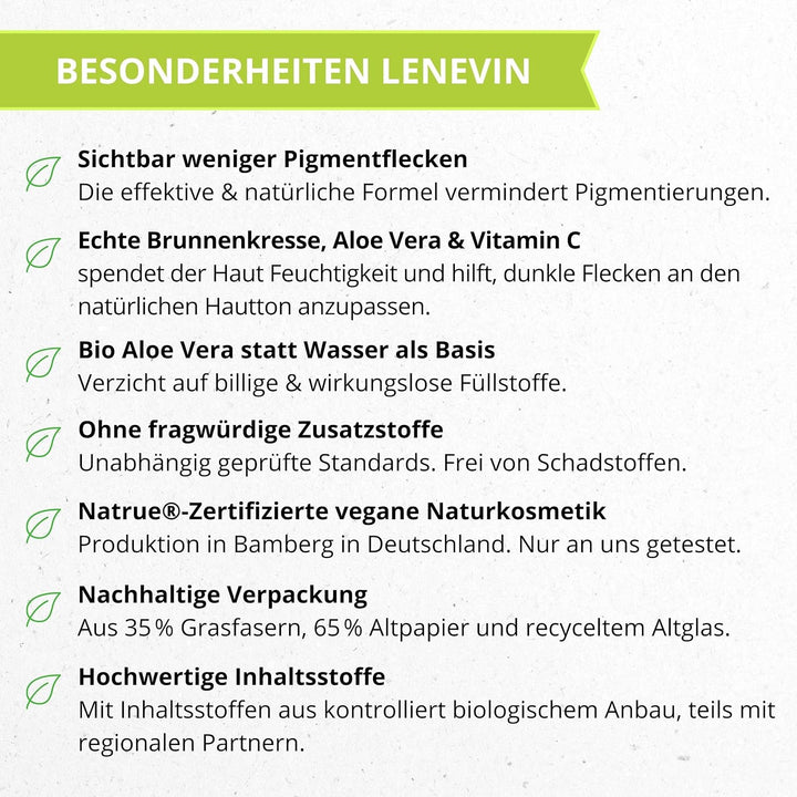 Lenevin BIO Kressesalbe Altersflecken - Naturkosmetik sensible Haut - Kressecreme gegen Pigmente - A