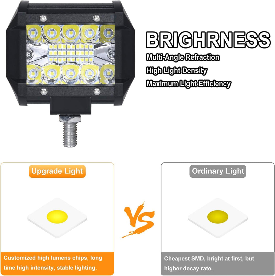 URAQT LED Arbeitsscheinwerfer, 2x60W Auto Scheinwerfer 6000K Zusatzscheinwerfer, IP65 Wasserdicht St