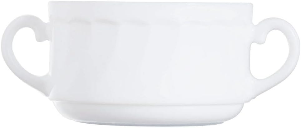 Arcoroc Suppentasse Trianon Uni Suppenobertasse 320ml, weiss, gehärtetes Opalglas