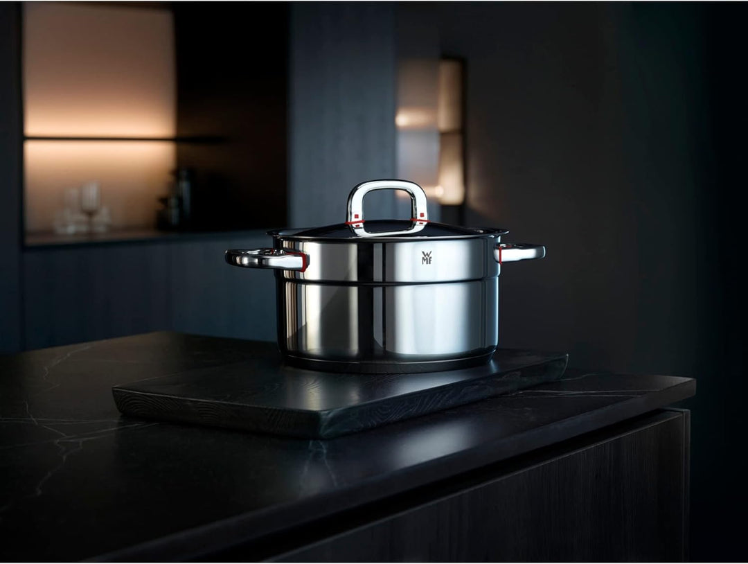 WMF Premium One Topfset Induktion 5-teilig, Kochtopf Set mit Metalldeckel, Cromargan Edelstahl polie