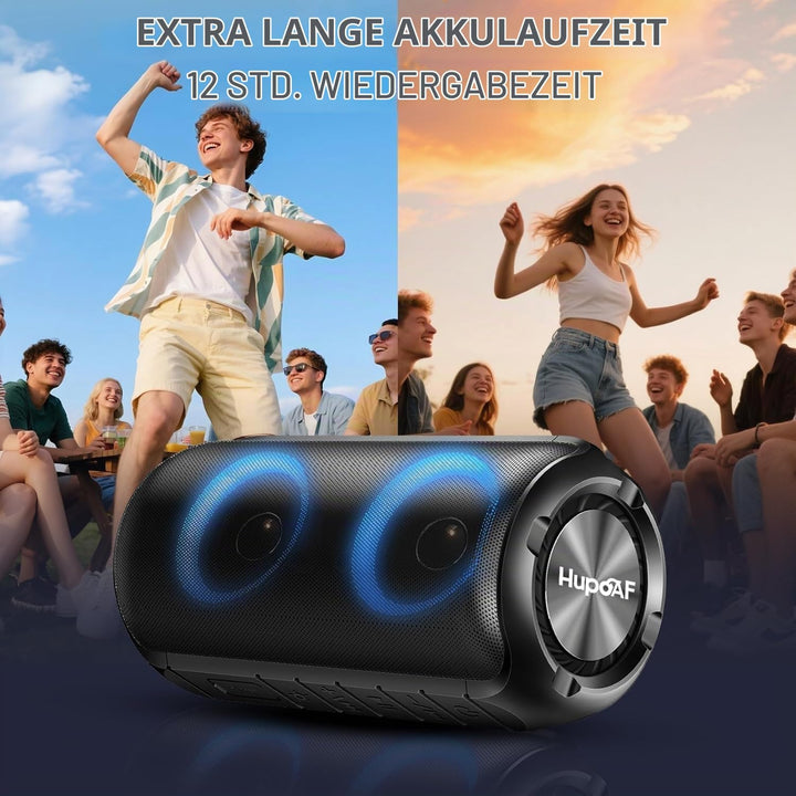 Bluetooth Lautsprecher mit Licht, RGB Blue tooth 5.3 Musikbox Tragbarer Bluetooth Box mit 20W Spitze