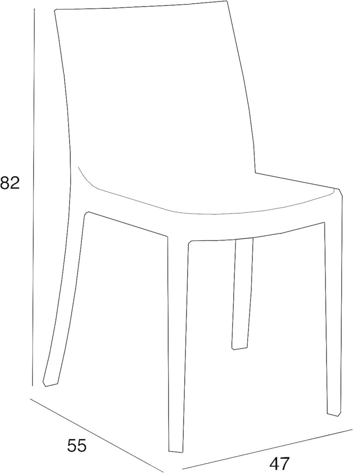 BICA s.p.a. (BCA)- Matrix Stuhl S/B Weiss 352, BCA156, Weiß