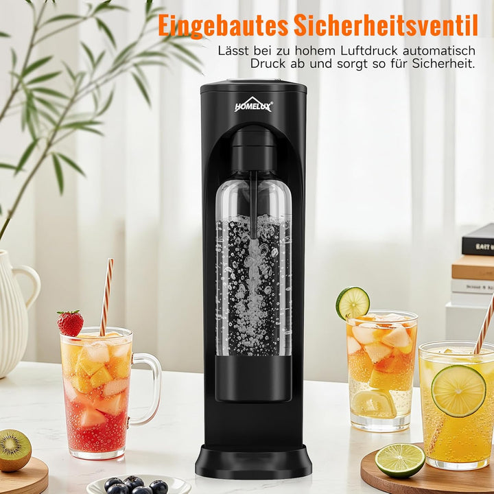 HOMELUX Wassersprudler,Sprudelwasser Maschine,Soda Maker,Wasser Sprudel GeräT,Water Carbonator (Schw